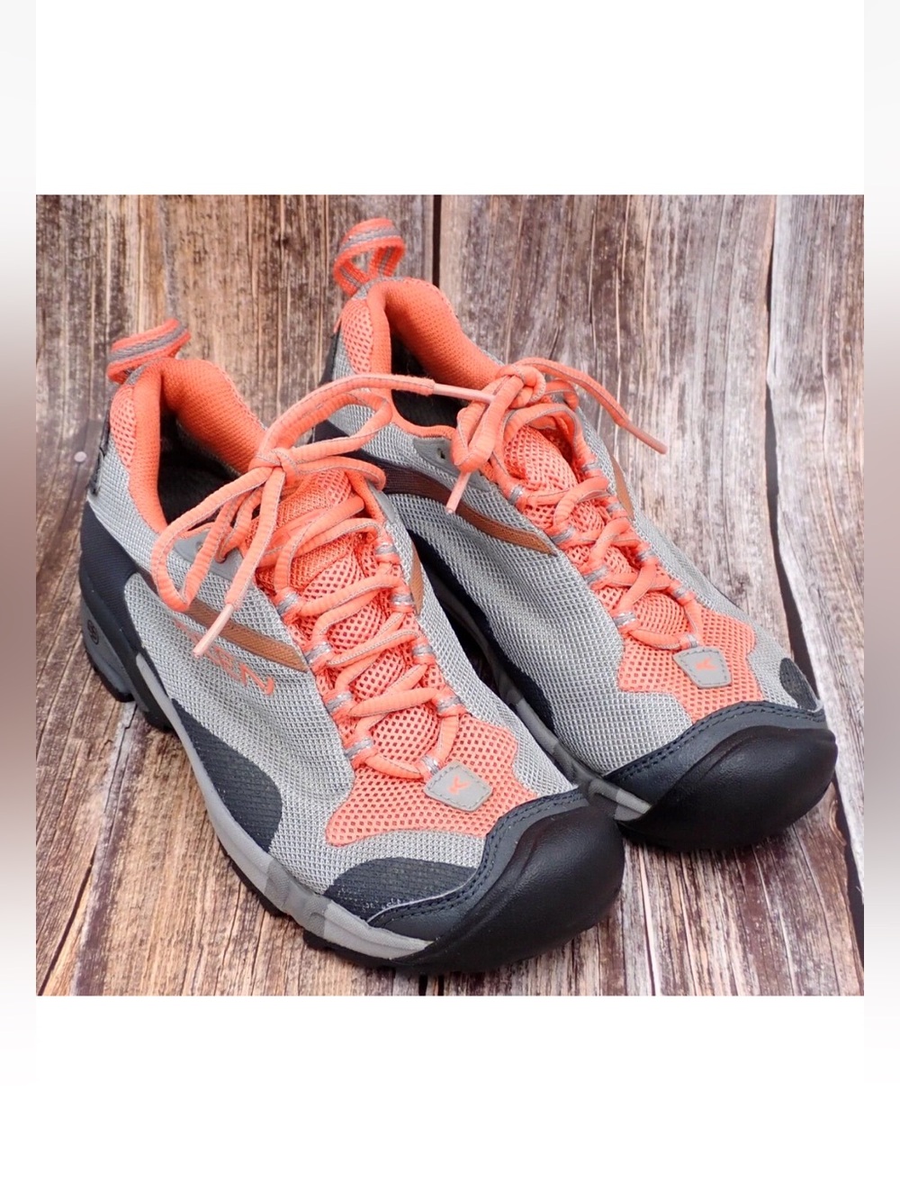 Keen Dry Tryon Waterproof Outdoor Trail Hiking Shoes Womens Size 6 Gray Coral